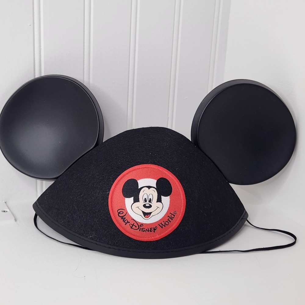 Disney Mickey Mouse Ear Hat Adult One Size Black Felt Walt Disney World Souvenir